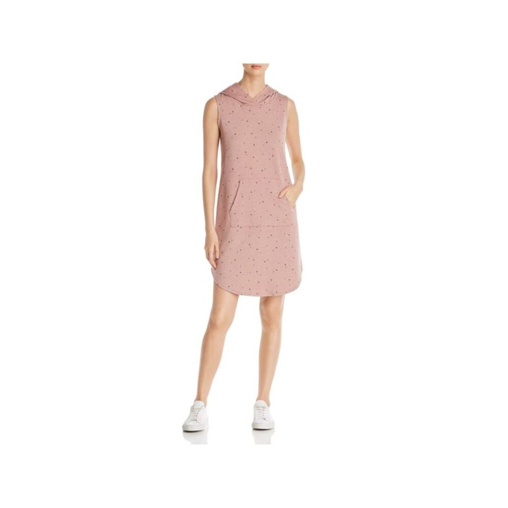 B COLLECTION Womens Pink Pull Over Style Hooded Sleeveless Shift Dress L